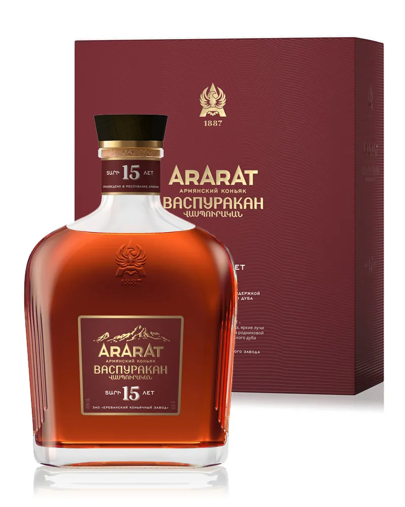 Купить Коньяк Ararat Васпуракан 15 лет 40% in Box (0,5 л) оптом в Алматы