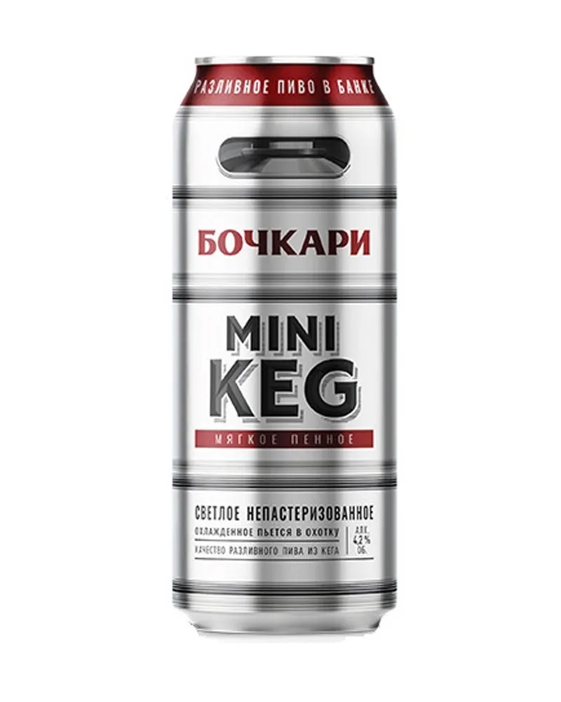 Купить Пиво Бочкари "Mini Keg" 11% Can (0,45 л) оптом в Алматы