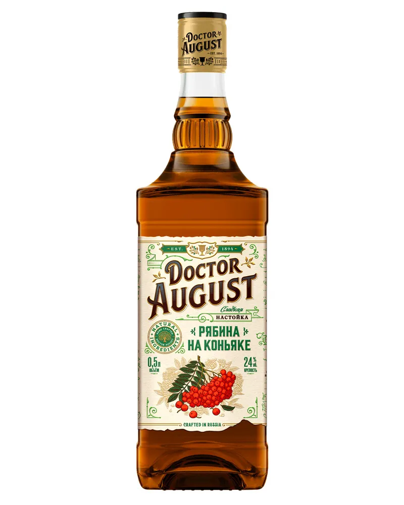 Купить Водка Doktor August Рябина на коньяке 20% (0,5 л) оптом в Алматы