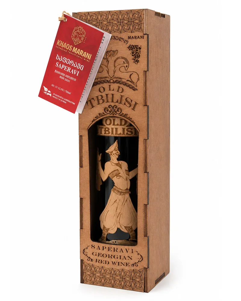 Купить Вино Khaos Marani, Old Tbilisi, Saperavi "Рыбак" 11-12,5% in Box (0,75 л) оптом в Алматы