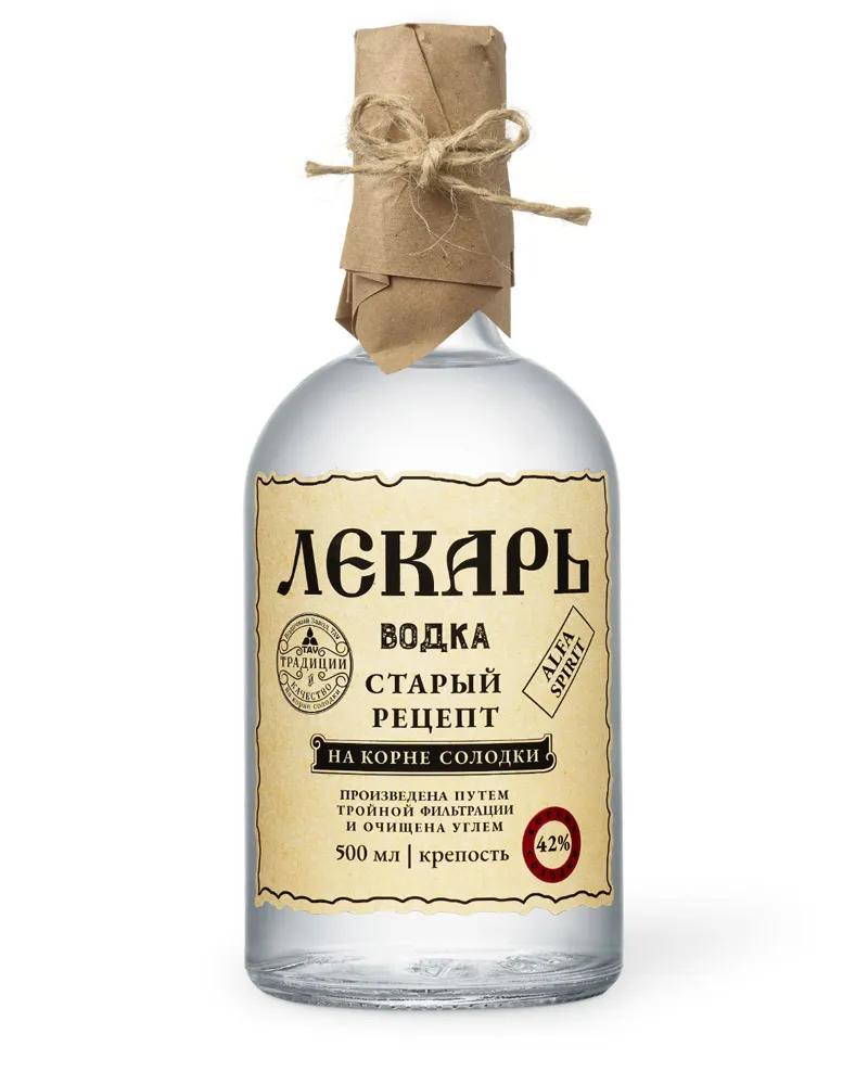 Купить Водка Лекарь 42% (0,5 л) оптом в Алматы