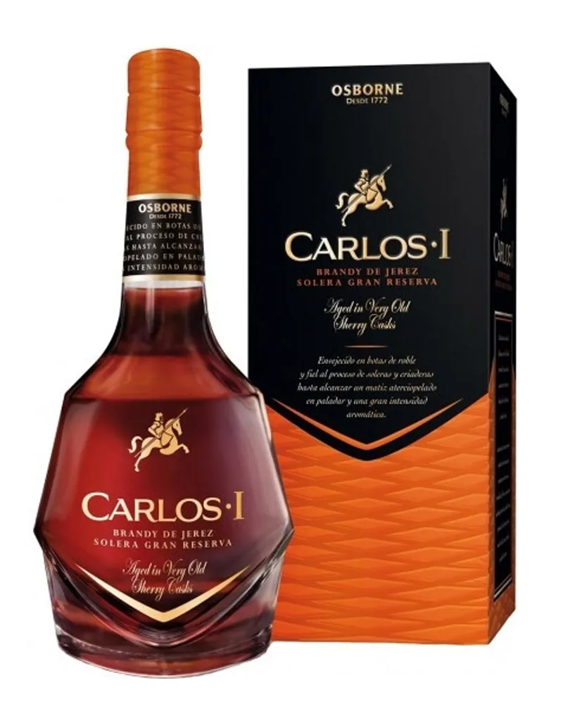 Купить Бренди Osborne Carlos I Gran Reserva 40% in Box (0,7 л) оптом в Алматы