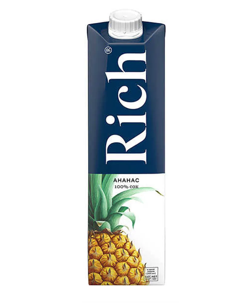 Купить Сок Rich Ананас, tetrapaket (1 л) оптом в Алматы