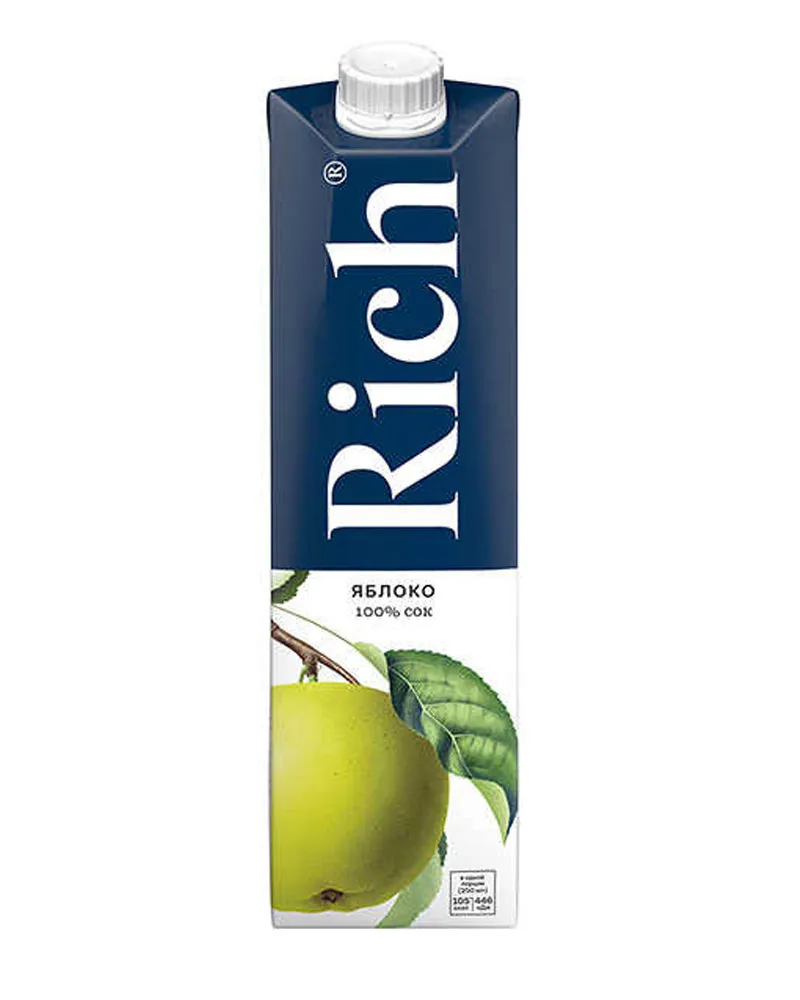 Купить Сок Rich Яблоко, tetrapaket (1 л) оптом в Алматы