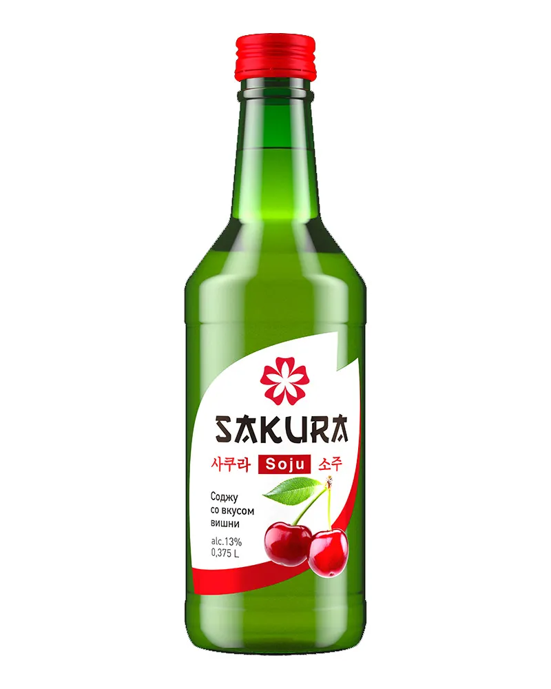 Купить Водка Sakura Soju Cherry 13% (0,375 л) оптом в Алматы