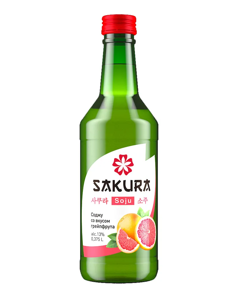 Купить Водка Sakura Soju Grapefruit 13% (0,375 л) оптом в Алматы