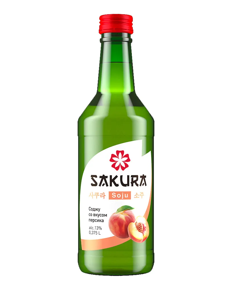 Купить Водка Sakura Soju Peach 13% (0,375 л) оптом в Алматы